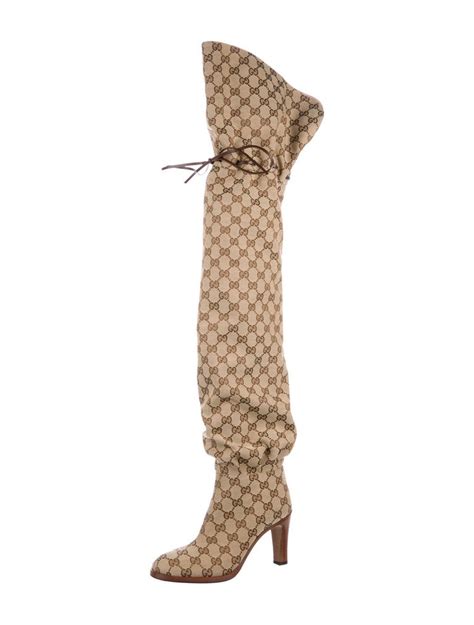 gucci tall brown boots|thigh high gucci boots.